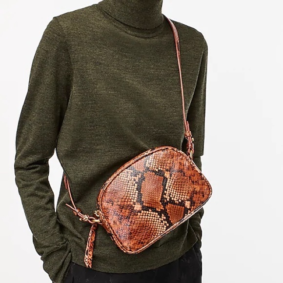 Devon snake-print leather bag w/ detachable strap - Picture 2 of 9